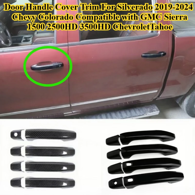 

8 Pcs Door Handle Cover Trim For Silverado 2019-2024 Chevy Colorado Compatible with GMC Sierra 1500 2500HD 3500HD ChevroletTahoe