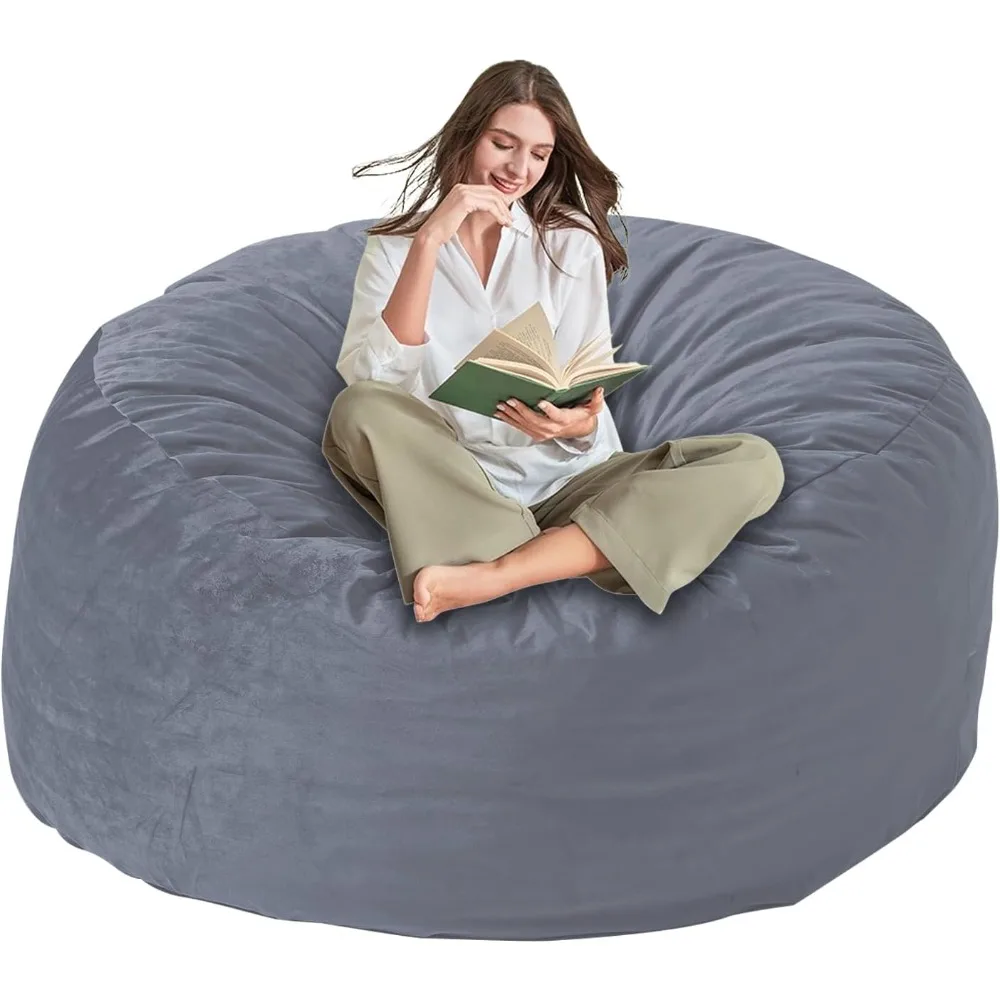 Large Bean Bag Chair for Adults-with Memory Foam Filling, Bean Bags with Ultra Soft Washable Velvet Cover, BeanBag Sofa for Livi