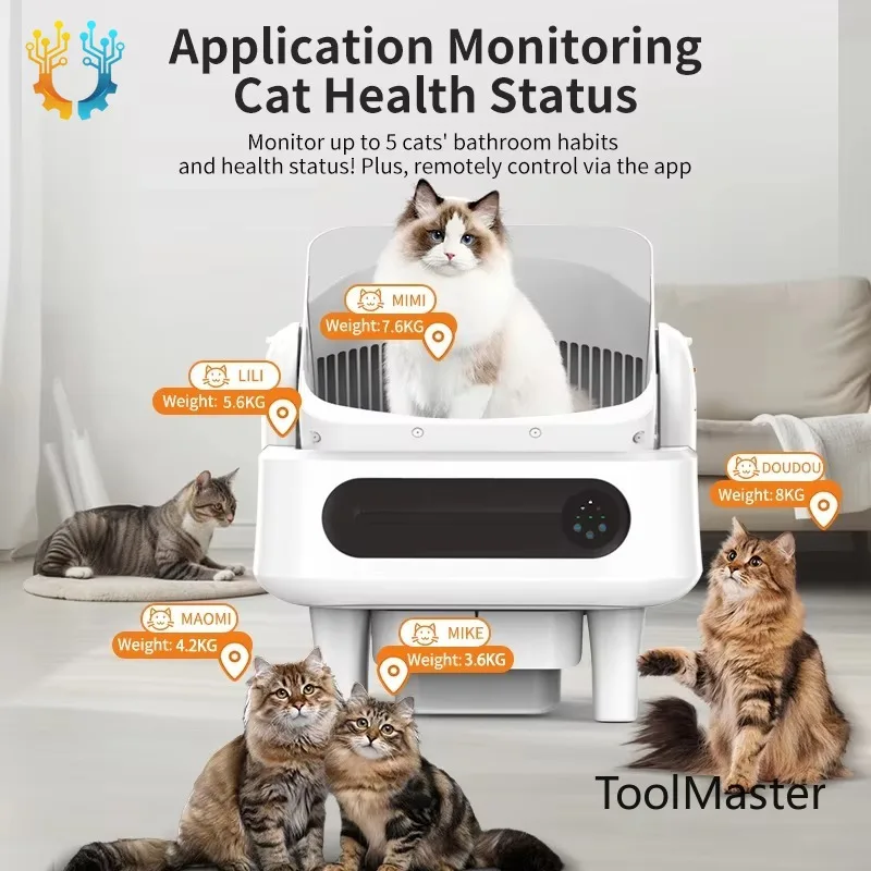 

【2026】Open-top Automatic Litter Box With Automatic Cleaning App Control Smart Health Monitoring Anti-pinch Design And Quiet Oper