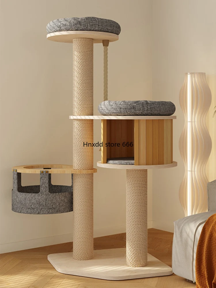 Multi-storey luxury villa large solid wood home multi-cat shelf