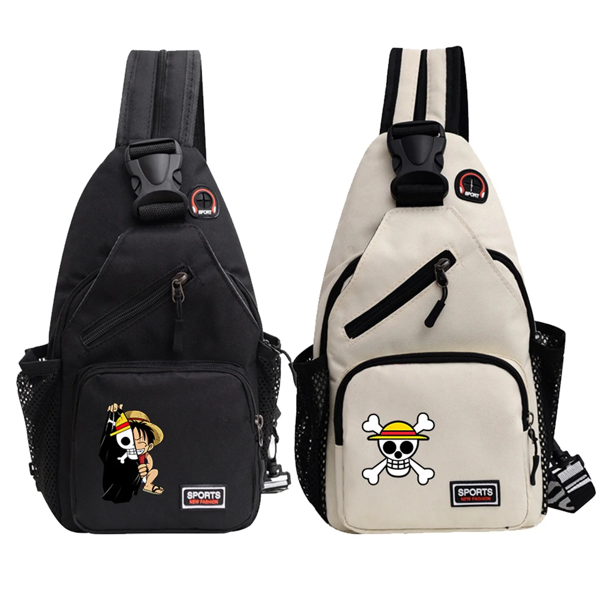 Bolso de pecho de Anime de una pieza, mochila de hombro para hombres y niños, bolsos cruzados de viaje, bolso para exteriores, bolso fresco de gran capacidad para mujeres