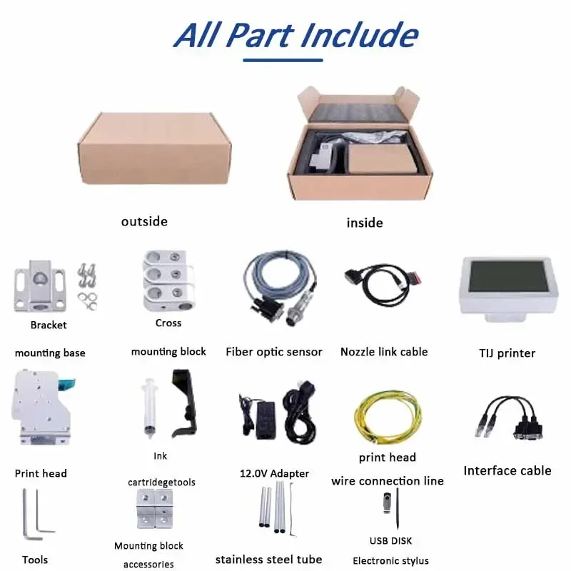 DCODE DC190T-1 25.4mm Online Automatic TIJ Continuous Inkjet Printer Text QR Barcode Batch Number Logo Date Label Inkjet Printer