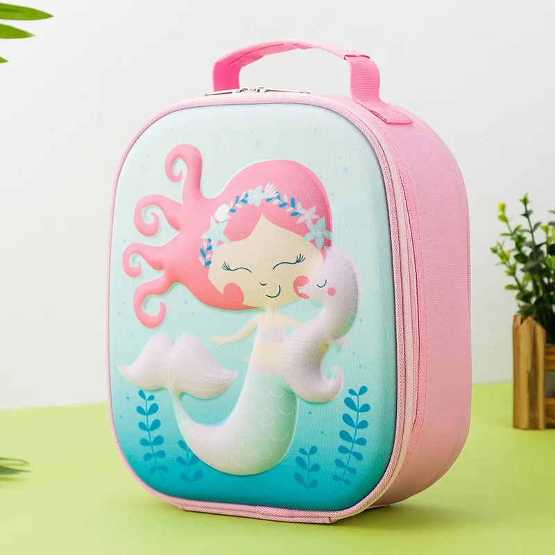 Children Cartoon Lunch Bag Portable Insulated Thermal Lunch Box Picnic Supplies Bags Milk Bottle Girls Boys Preservation Handbag