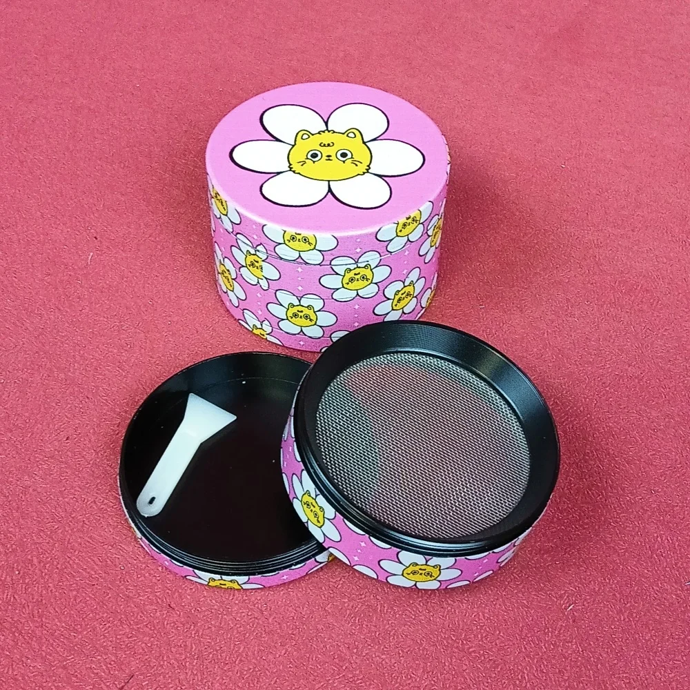 2in زهرة عشب طاحونة 4-layer دليل الملح الفلفل الخام العشب التبغ طاحونة مطحنة معدنية التوابل مدقة هاون الدخان السجائر أداة #5