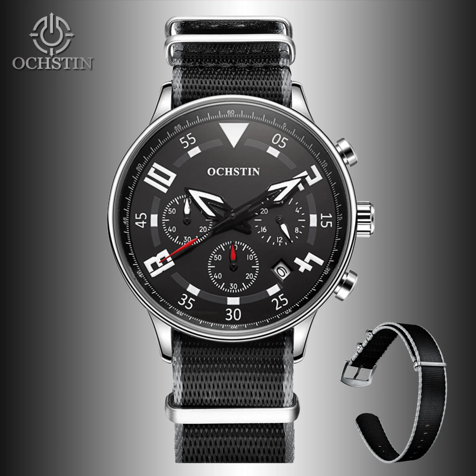 OCHSTIN foreign trade men's watch, genuine leather watch, calendar watch, sports waterproof quartz watch**