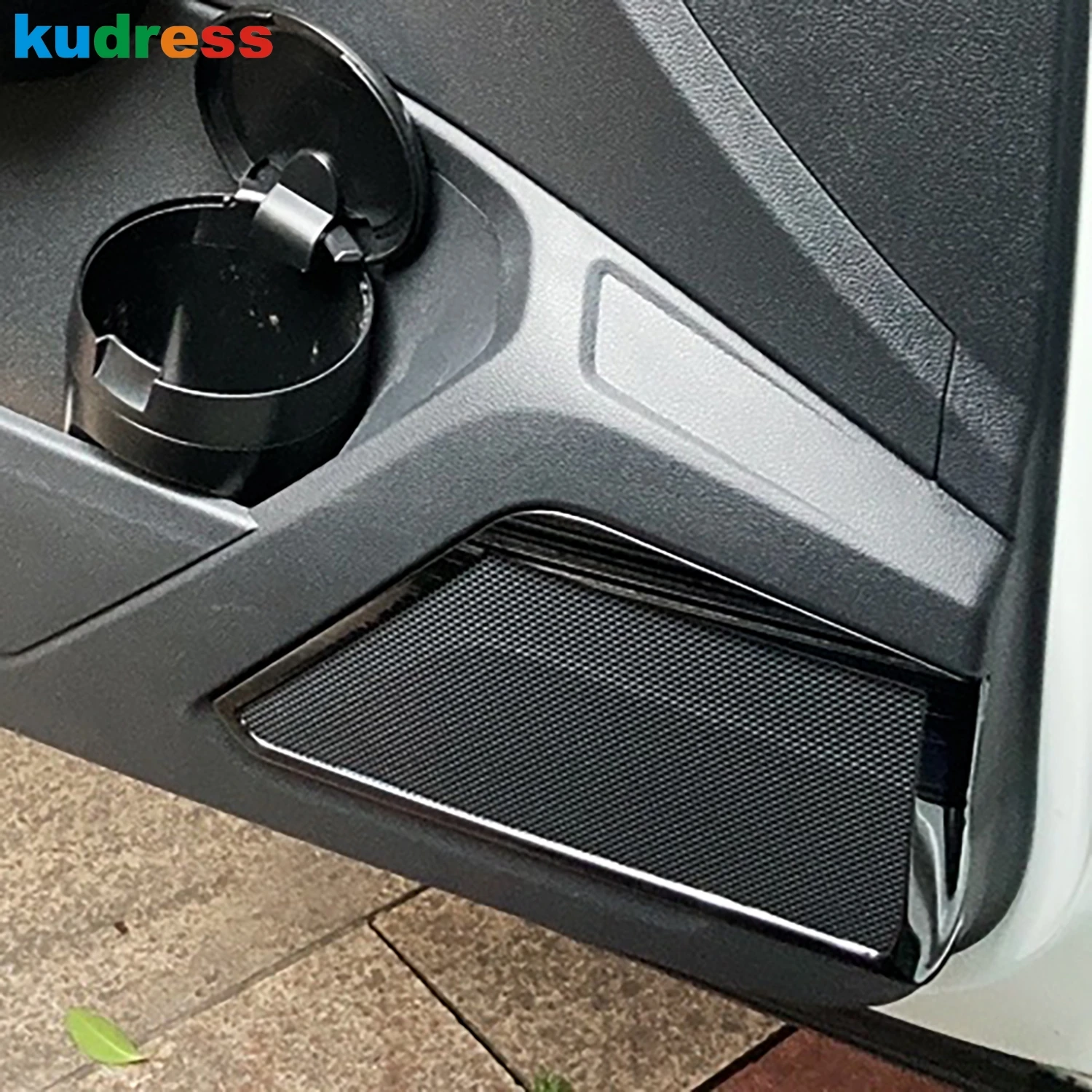 Car Inner Door Speaker Cover Trim For Volkswagen VW T-Roc TROC 2017-2019 Stainless Stereo Audio Loudspeaker Frame Accessories