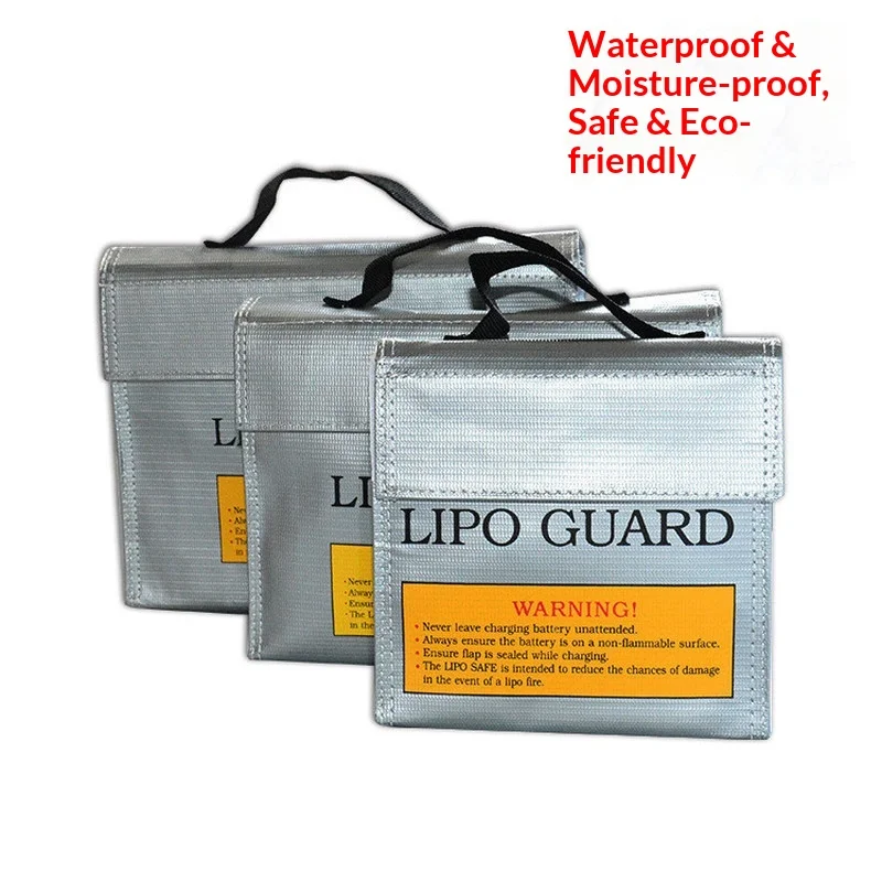 Lipo Guard Fireproof Flame Retardant Handheld Lipo Battery Safe Bag 240mm*64mm*180mm For Rc Drone Airplane Model Battery Storage - view 3