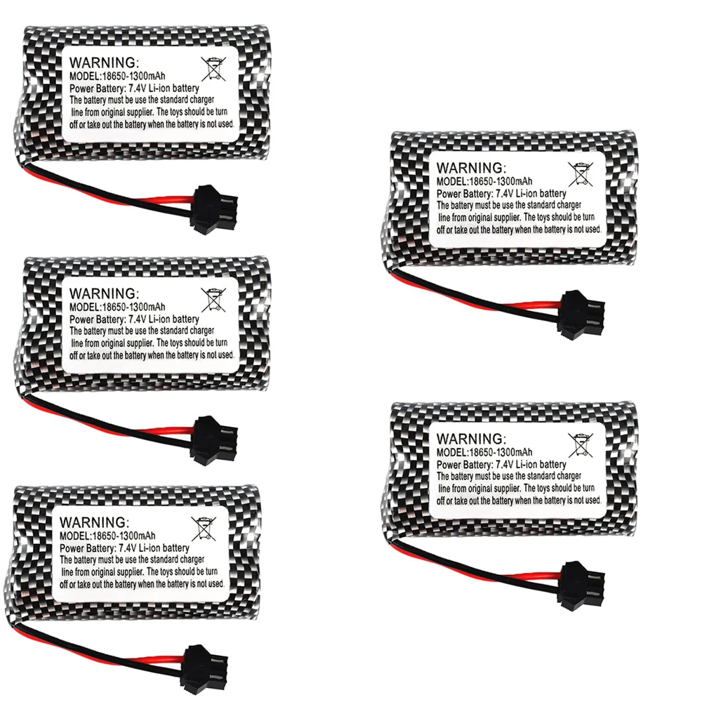 5pcs 7.4V 2S 1300mah SM-3P Plug Lipo battery for Watch Gesture Sensing Twisted RC stunt car RC Car truck boat toys parts battery