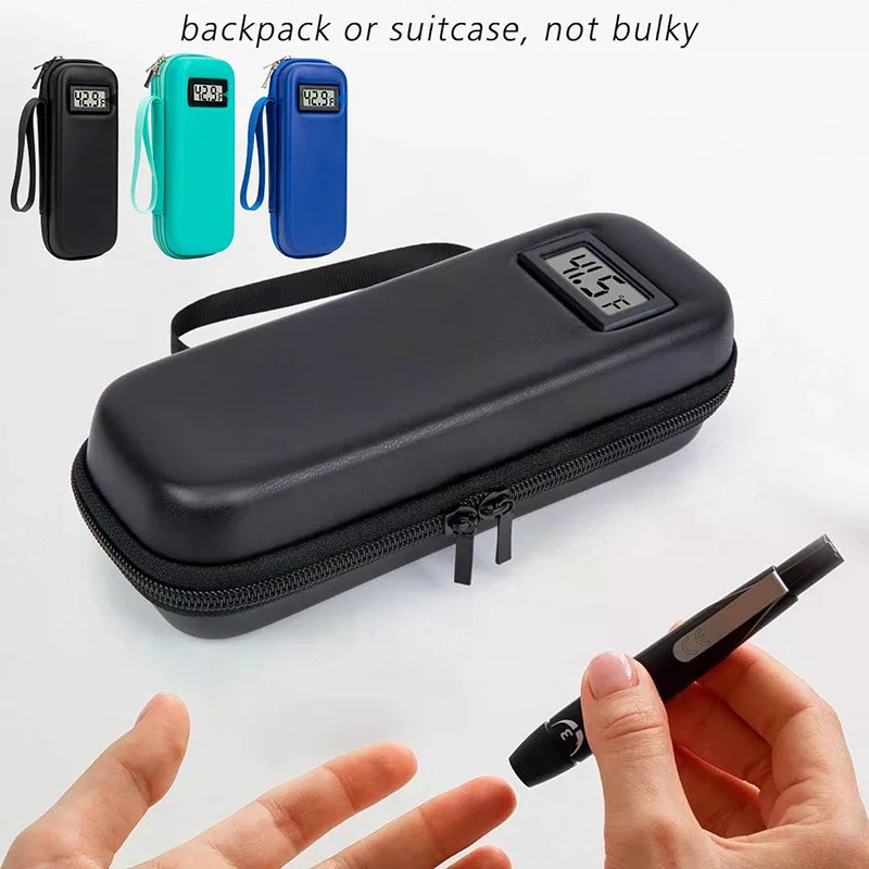 Insulin Cooler Travel Case With Display Diabetic Cooler Medication Refrigerated Insulin Pen Organizer Bag Waterproof