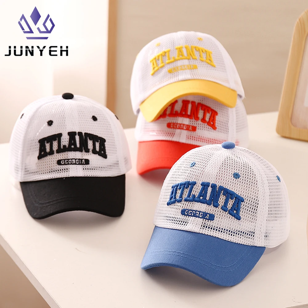 Children\'s Hat Summer Breathable Letter Caps Boys Girls Simple Casual Baseball Cap Trendy For Kids 2-8 Years