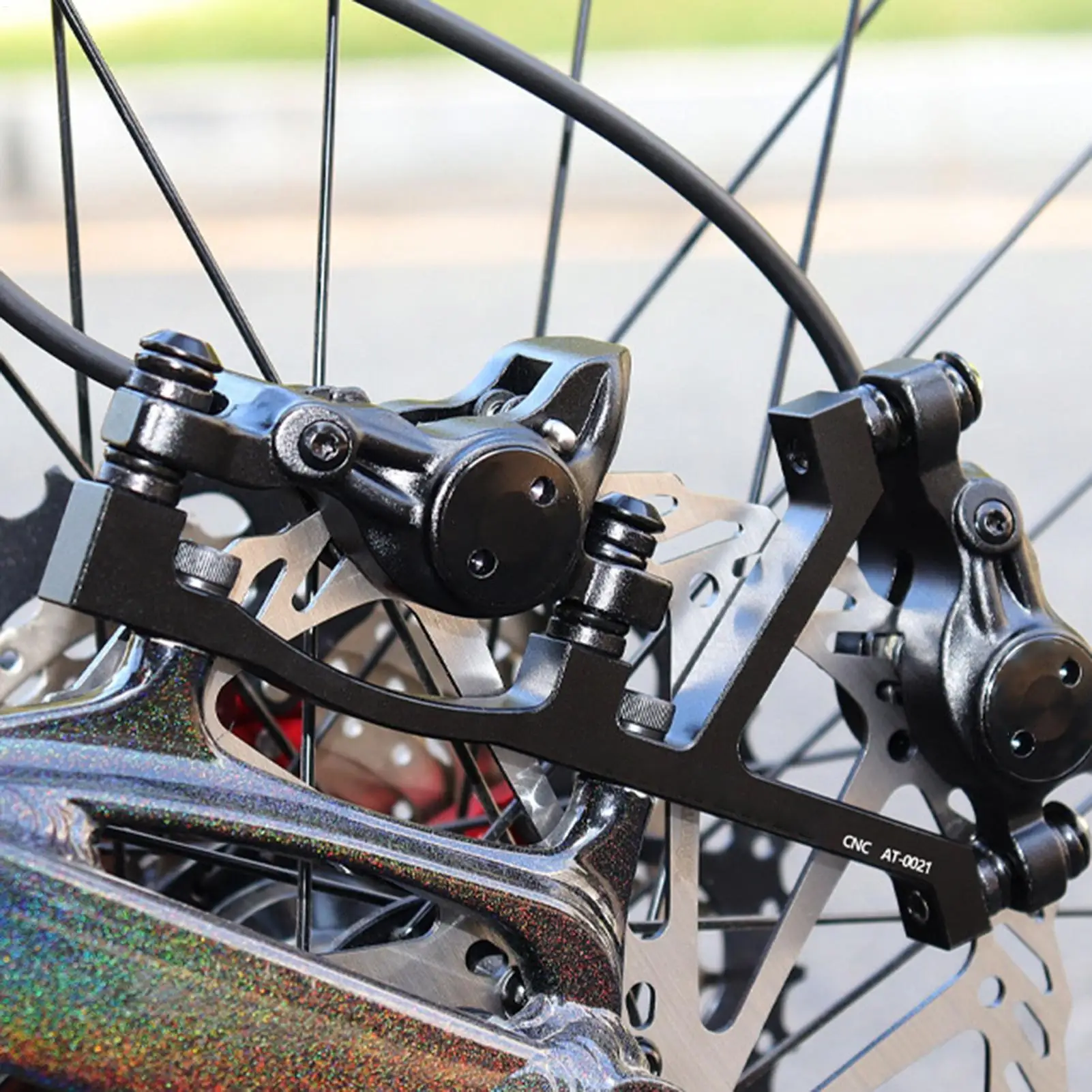 

Rear Disc Brake Adapter Aluminum Alloy Mount Bracket Fit 203mm/220mm Bike Fork Brake Adapter For Riding Safety Mountain Biking