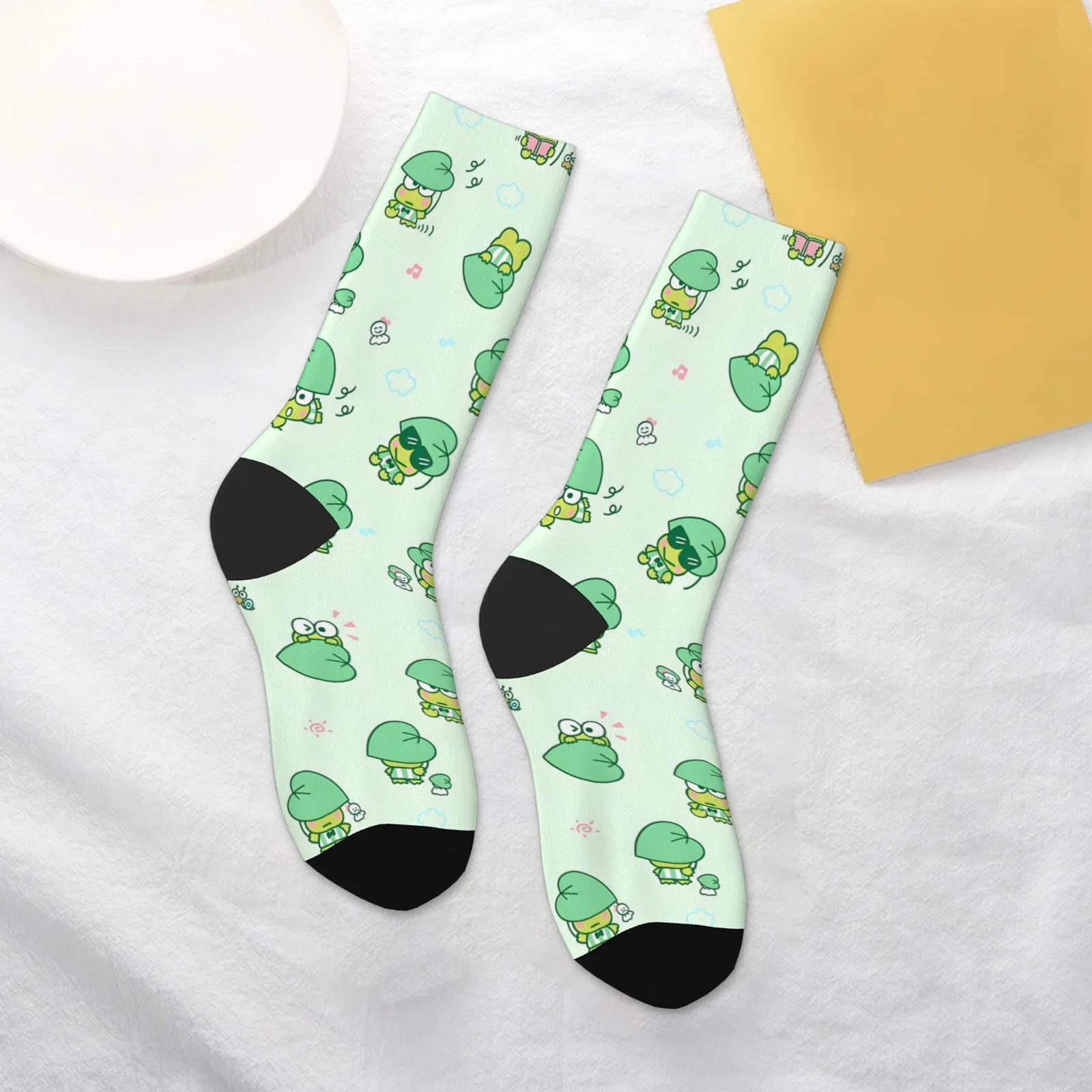 

Novelty funny Keroppi crew socks Harajuku retro print men's socks soft and comfortable funny hip-hop fashion trend party gift