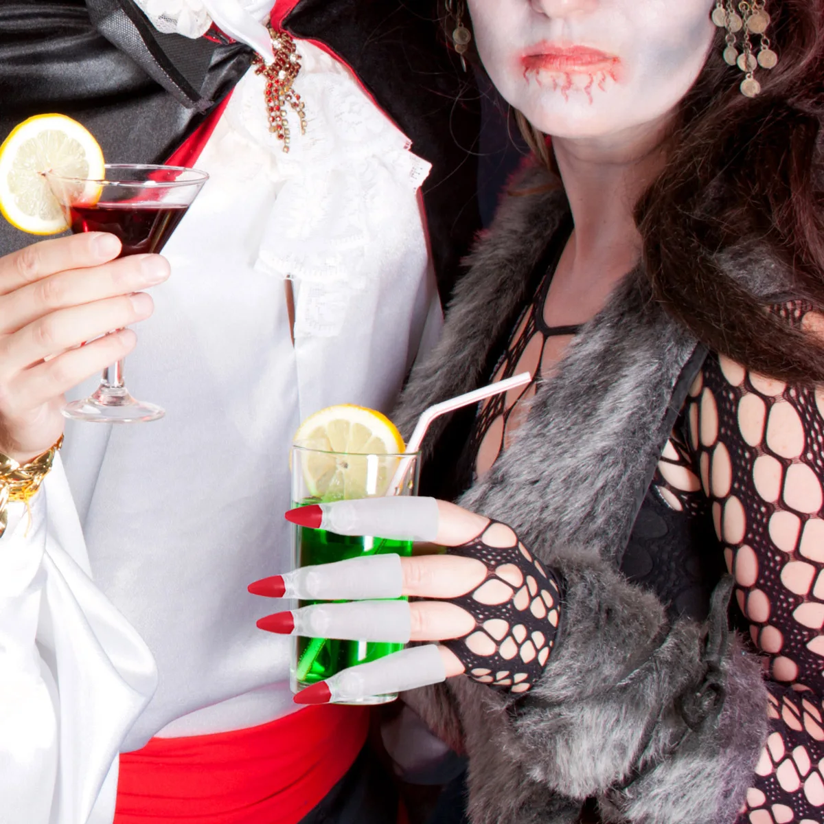 الأظافر وهمية مضيئة الاصطناعي يغطي الاصبع لجميع القديسين ديكور الحفلات أصابع الساحرة غيبوبة الأظافر حفلة تنكرية الدعائم الجدة