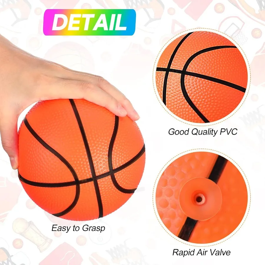 30 Uds. Mini pelotas de baloncesto de 6 pulgadas con bomba Mini aro juego de baloncesto al aire libre para niños pequeños reemplazo para deportes de piscina de playa principiantes