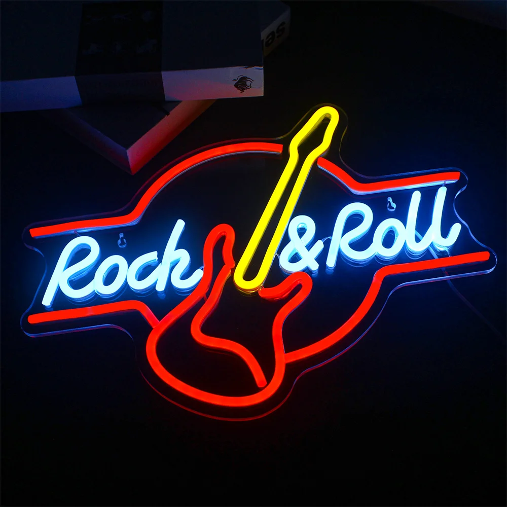 Imagem -03 - Rock And Roll Neon Sign Música Led Neon Light Art Wall Decor para Game Room Festa de Música Rock Studio Bar Disco Party