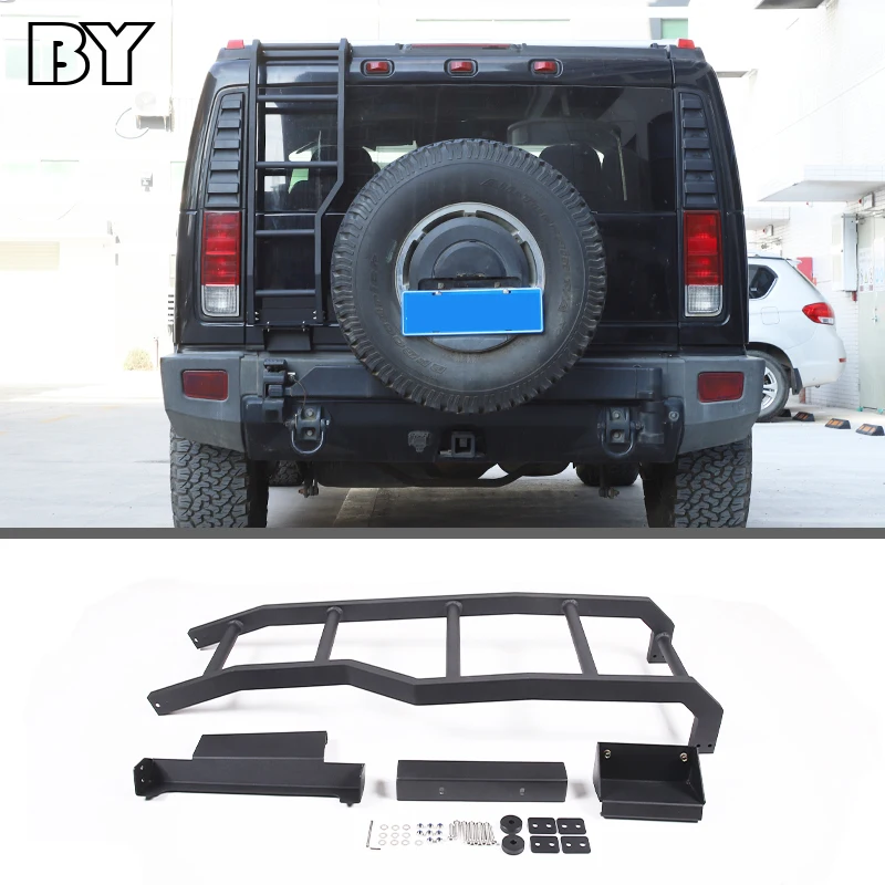 Aluminum Alloy Car Rear Door Tailgate Climbing Ladder Protective Frames For Hummer H2 2003-2009 Exterior Accessories