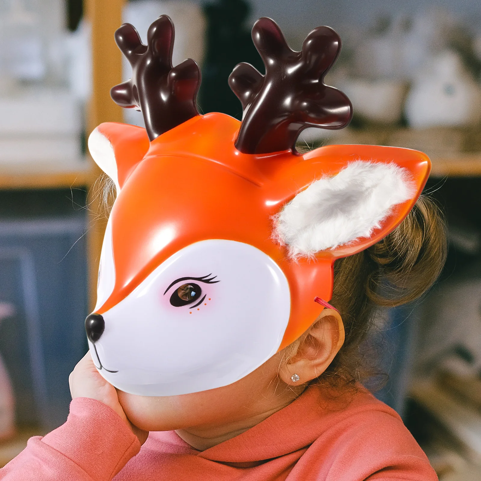 

Deer Head Mask Animal Face Costume Masquerade Halloween Headgear Cover Costumes