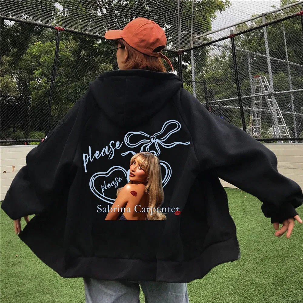 Hot Sabrina Carpenter Zip up Hoodie Sabrina Carpenter Merch Gift for Fan Unisex Harajuku Sweatshirts