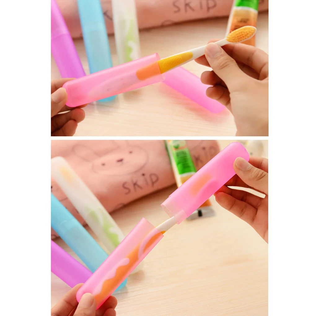 Travel Toothbrush Case Box Holder Cover Protection Hiking Bathroom Dust-proof Health Accessory Outdoors Convenient Blue