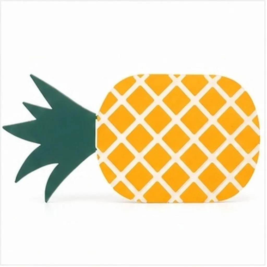 Pineapple Silicone Coaster Bright Color Decorative Fruit Pattern Heat-Resistant Nonskid Cup Pad for Table Drinks