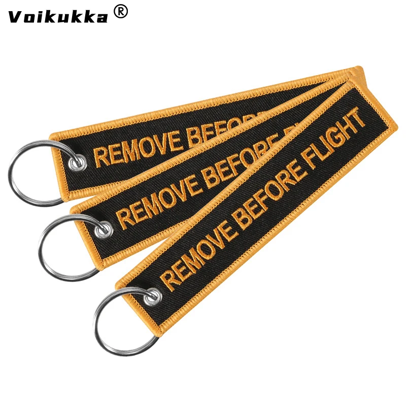 1PC 2PCS 3PCS 3 Packs Sale Remove Before Flight Boths Letters Embroidery Backpack Keychain Motorcycle Key Accessories Wholesale