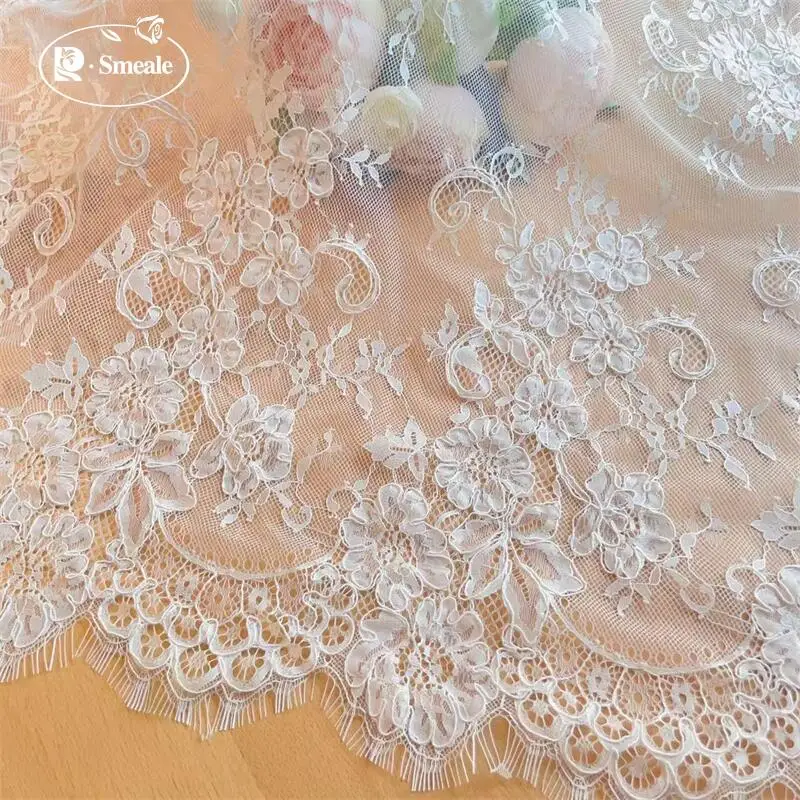 20 Design. 3M.Cord Bestickter Spitzenstoff mit Wimpernrand, Hochwertiger Stoff für Brautkleider, Hochzeitskleider, DIY-Röcke – Detail 27
