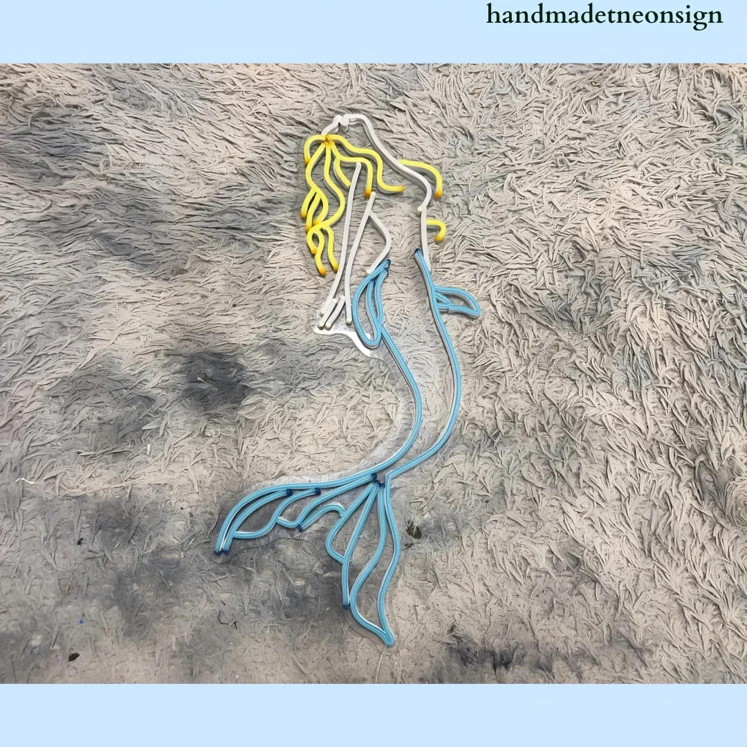 Mermaid Neon Sign, Mermaid Girl Led Sign, Mermaid Lady Neon Light, Mermaid Woman LED Light, Nursery Room Wall Decor Art Custom