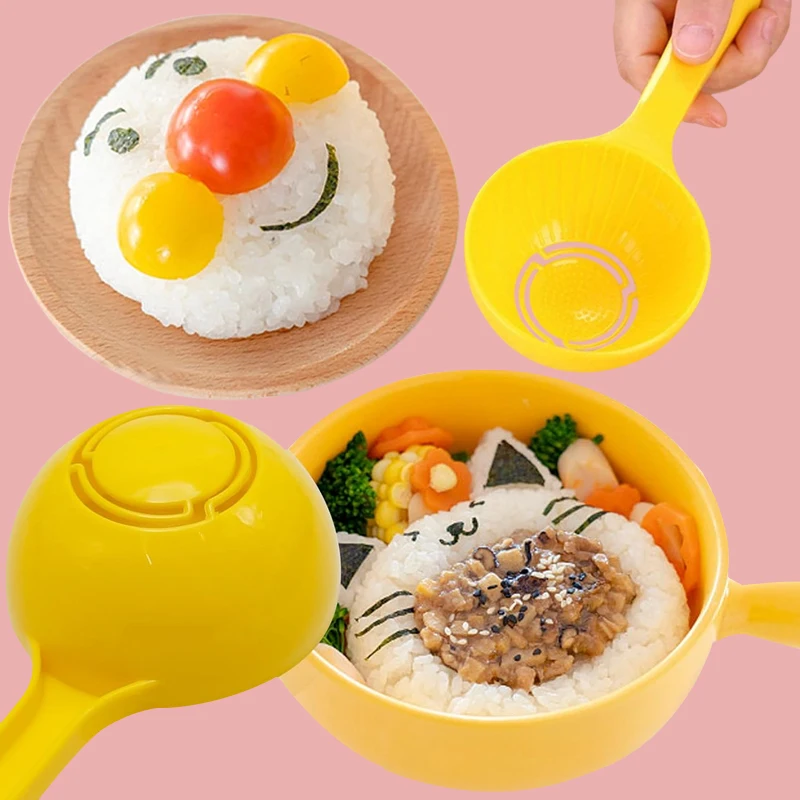 

1 шт./2 шт. желтая полукруглая ложка для риса, антипригарная форма для суши и ложка для пельменей, подходит для домашней кухни или профессионального использования в ресторанах