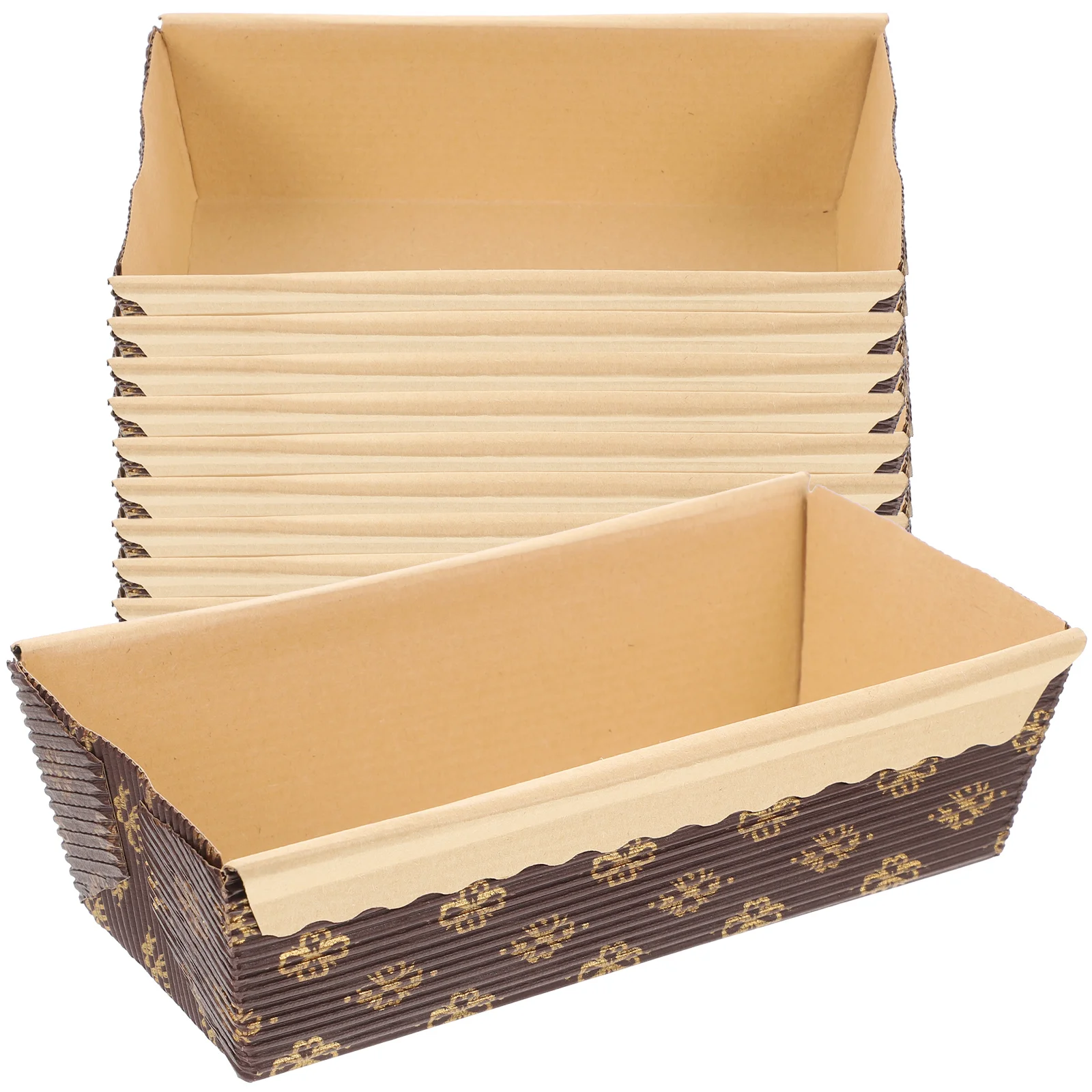 

25 Pcs Paper Tray Cake Trays Baking Loaf Pans Pallet of Chiffon Cups Brown Wrapping Liners Cardboard Party Cupcake