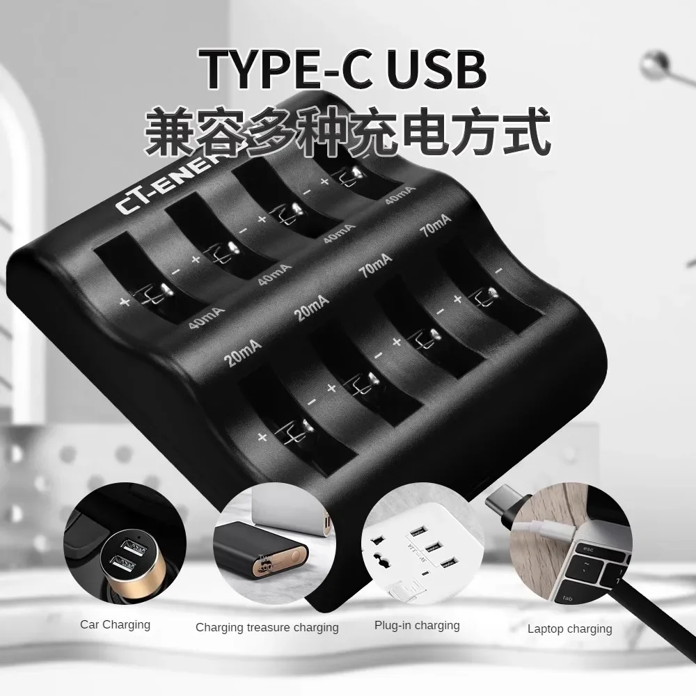 Smart 8 Slot Lithium Coin Battery Charger Travel Portable Charger For 1220 1240 1620 1632 2032 2025 2016 2430 2440 2450 2477