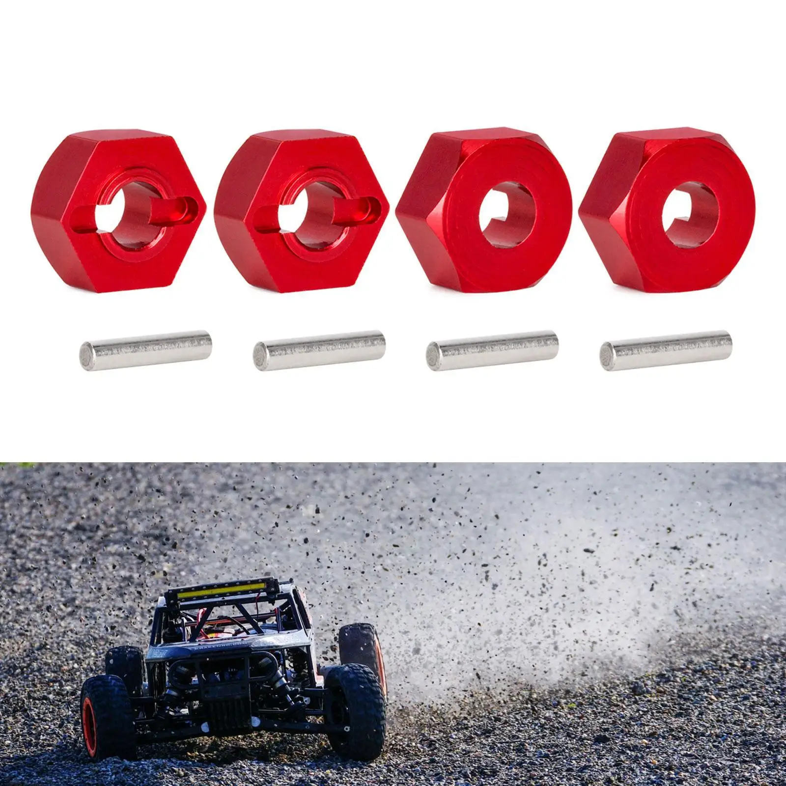 Adattatori per mozzo ruota motrice per auto RC in alluminio antiscivolo professionale sostituisce facile da installare fai da te per 1/14 RC 14210 con perni