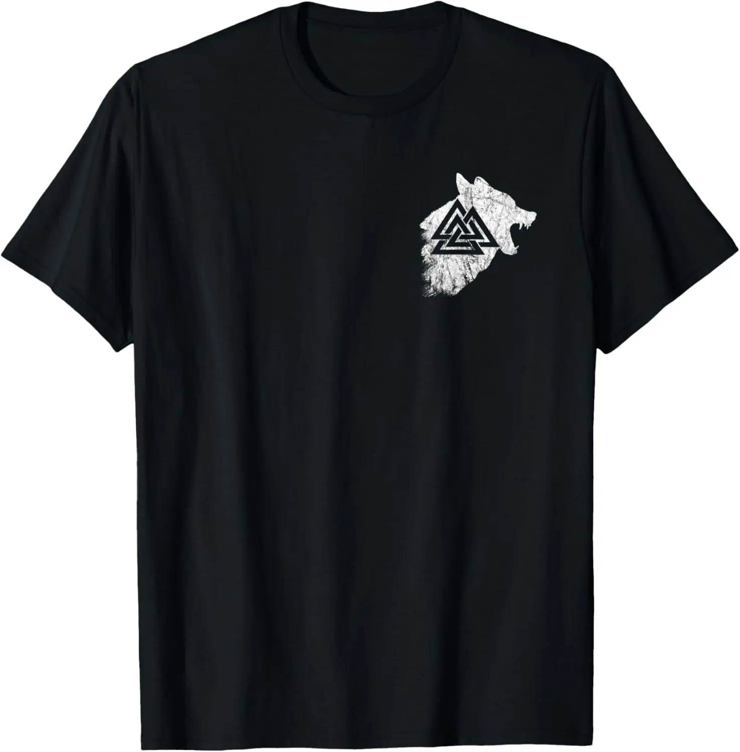 

Fenrir Wolf Valknut Symbol Nordic Warrior Pagan Valhalla T-Shirt 100% Cotton O-Neck Short Sleeve Summer Casual Mens T-shirt