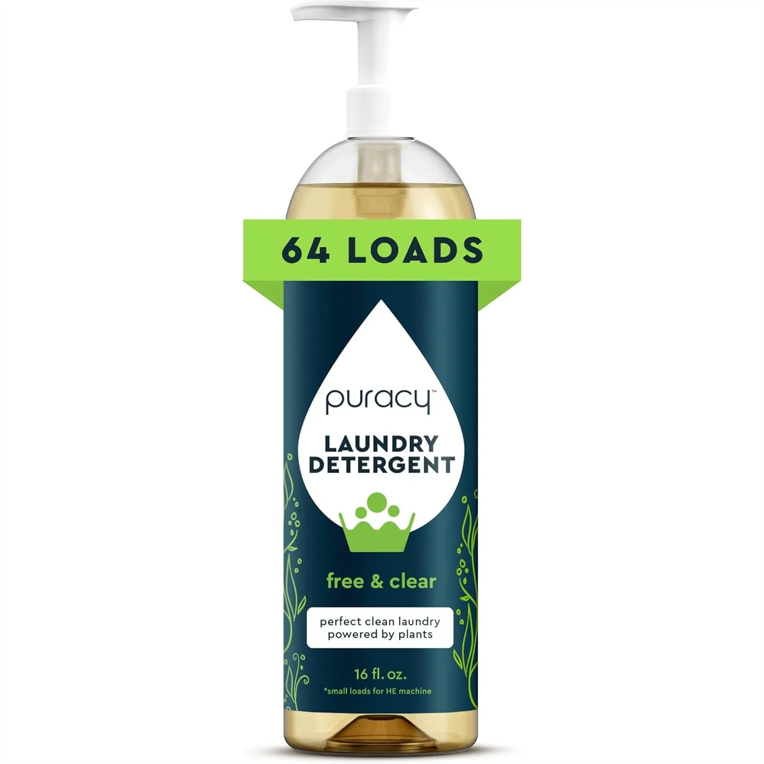 

Liquid Laundry Detergent Concentrate, Enzyme-Powered for 64 Loads, Free & Clear