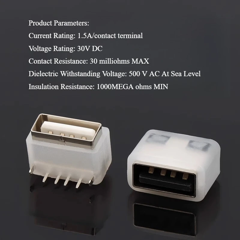 AF10.0 Женское сиденье Водонепроницаемая горизонтальная 90-градусная вставная плата DIP4P с колонкой и ушками 180-градусный USB-разъем