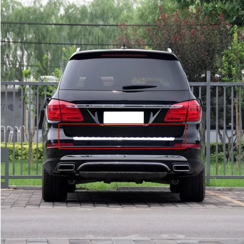 Car Stainless Rear Bumper Protector Trunk Door Plate Cover Trim For Mercedes Benz GL-Class W166 GL350 GL400 GL450 GL500 14-15