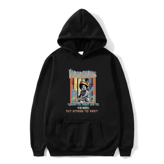 

Rapper The Notorious Big Graphic Hoodie Male Vintage Biggie Smalls Merch Sweatshirt Men Women Hip Hop Oversized Fleece Hoodies