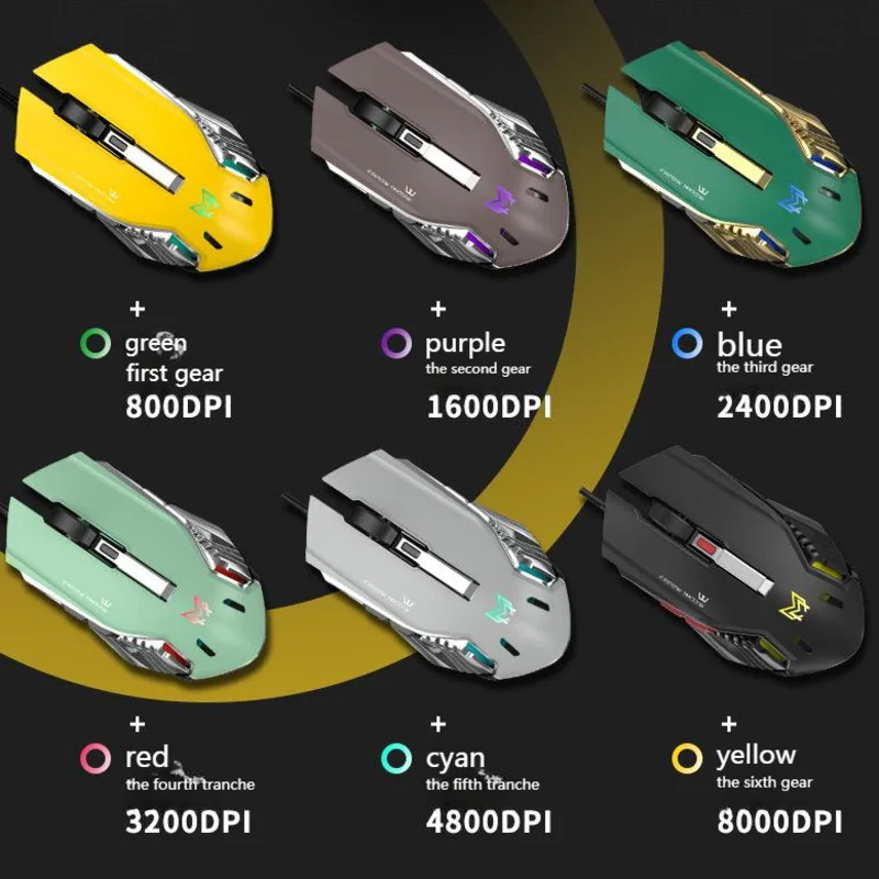 

Проводная игровая мышь для киберспорта, программируемая макросов RGB подсветка, USB-соединение, мышь, 8000 точек на дюйм, эргономичная оптическая мышь для настольного ноутбука