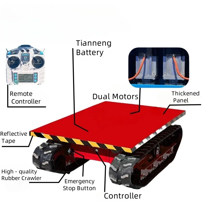 소형 지능형 원격 제어 크롤러 운반기, 과수원 전기 크롤러 취급에 적합합니다.