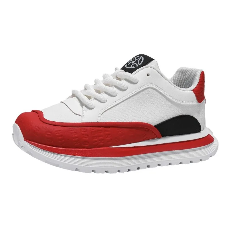 メンズレザーランニングシューズ,高さを高めるソフトソール,滑り止め,厚手のソール,さまざまな色