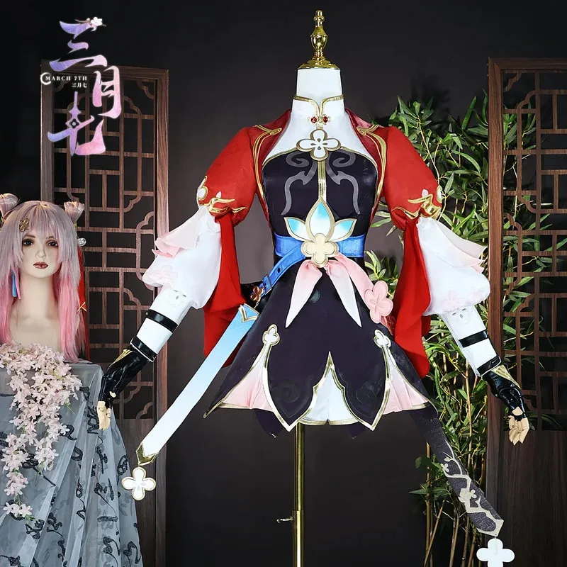 

a7d@【Wetrose】In Stock SSR March 7th Hunt Cosplay Costume Honkai Star Rail Chinese Xianzhou Style March 7 Full Set Wig Halloween