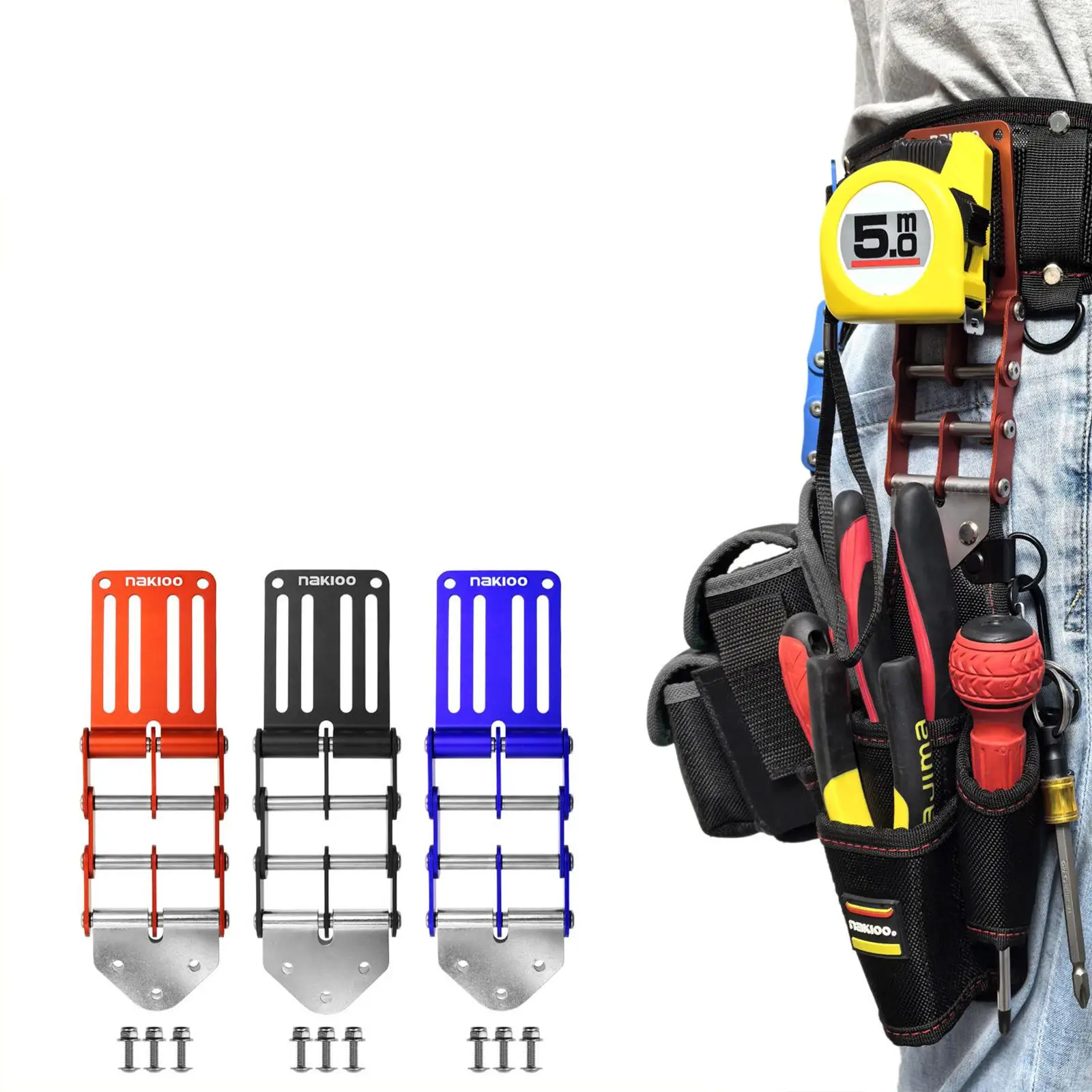Quick Release Tool Holder with Tool Belt Loop Heavy Duty Aluminum Alloy with Stainless Steel for E