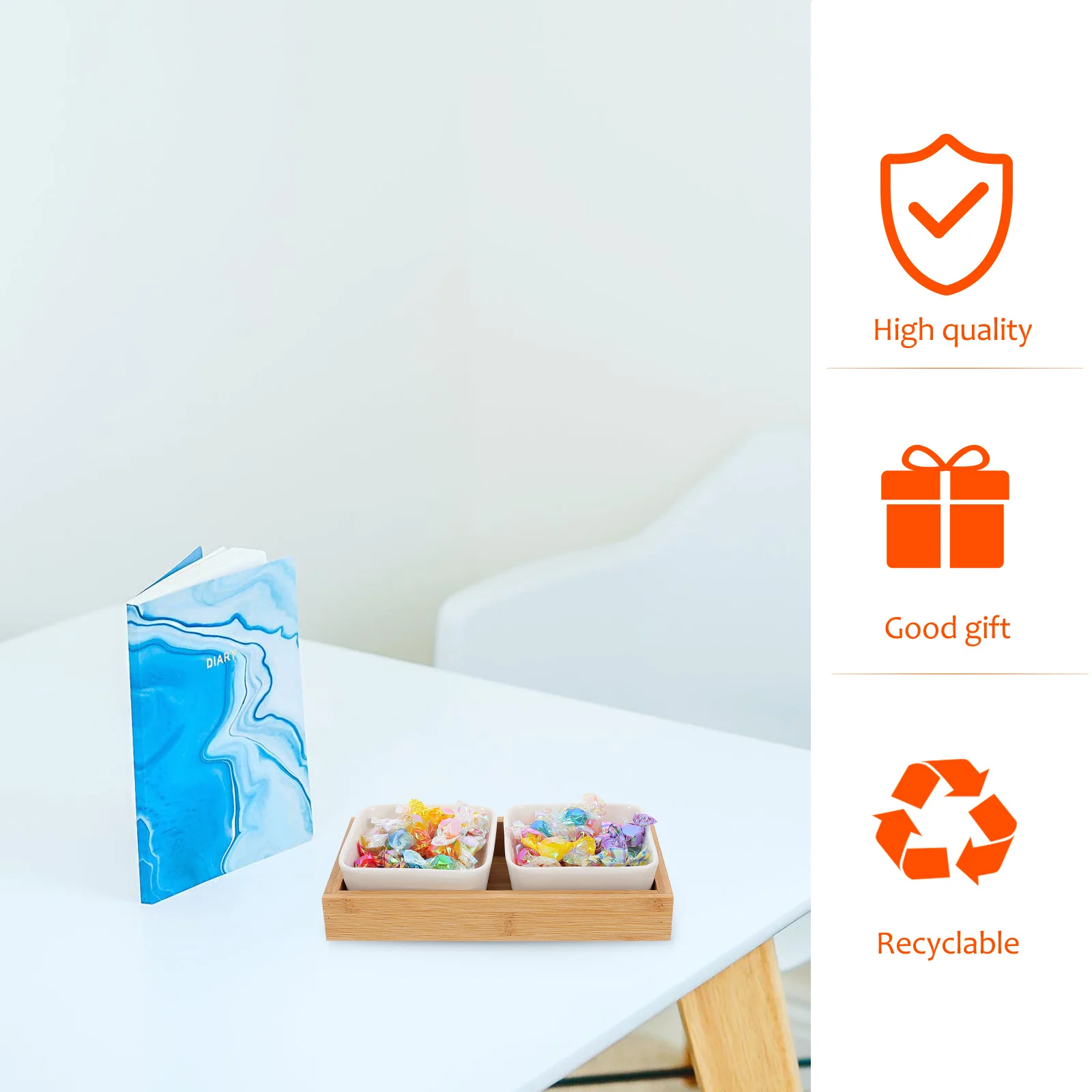 

1Pcs Snack Storage Tray Creative Ceramic Fruit Plate Multi-Grid Household Dried Fruit Display Plate Nordic Style Desktop Snack