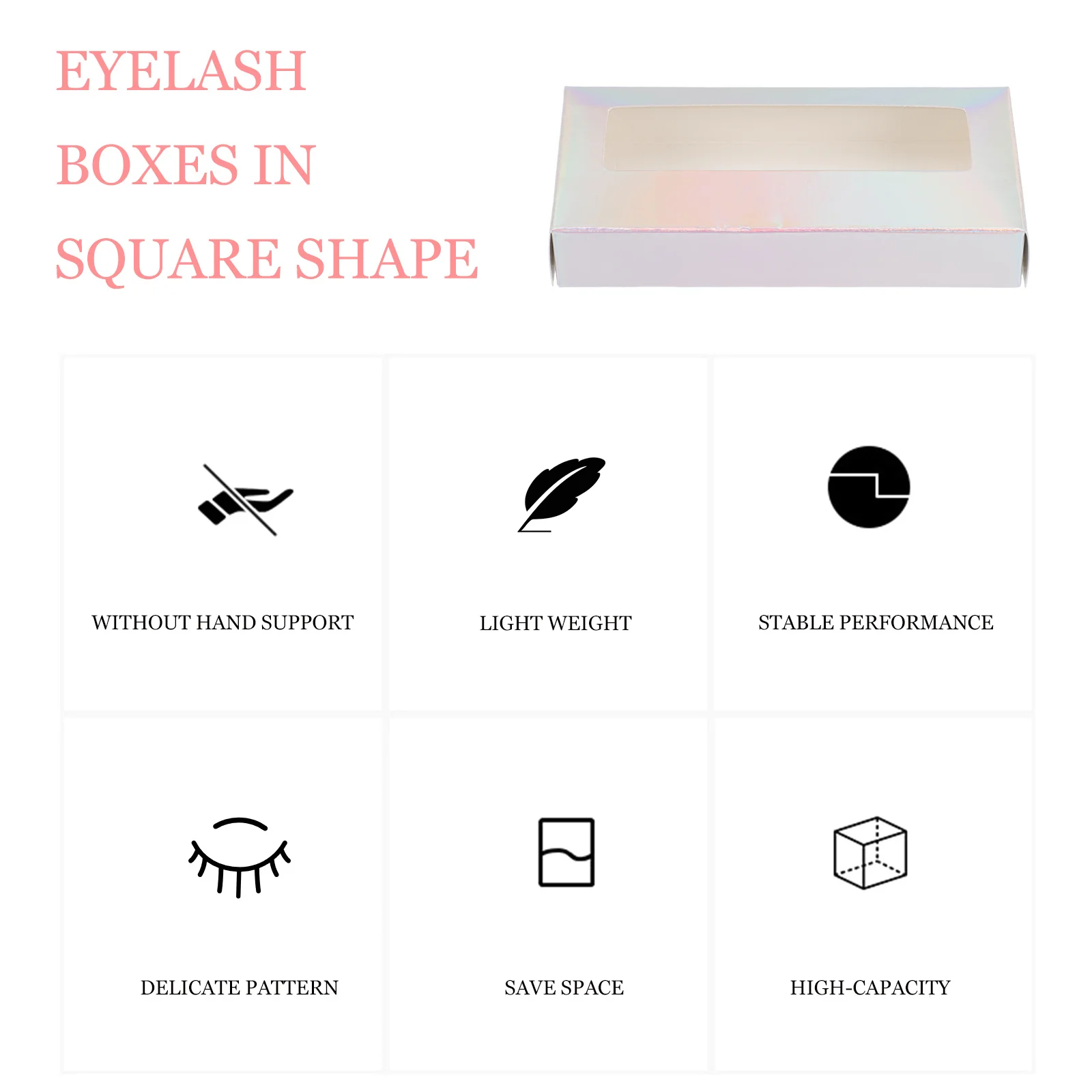 

25Pcs Lash Storage Box Sturdy Eyelash Organizer for Travel Home Use Empty Eyelash Packaging Case Fake Eyelashes Storage Cases