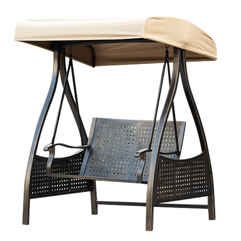 

Modern Design Outdoor Double Adult Rocking Swing Chair Aluminum Alloy Hanging Chair Courtyard Garden Villa Popular Villa Garden