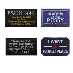 English Embroidered Fabric Sticker Hobbies and Peace Armshook and Loop Patches PSALM Badge Pussy Warlock Emblem Applique Patches