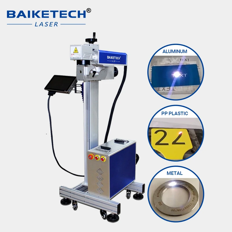 Raycus Fiber Laser Flying Marking Machine for Metal Stainless Steel Copper Aluminum  30W