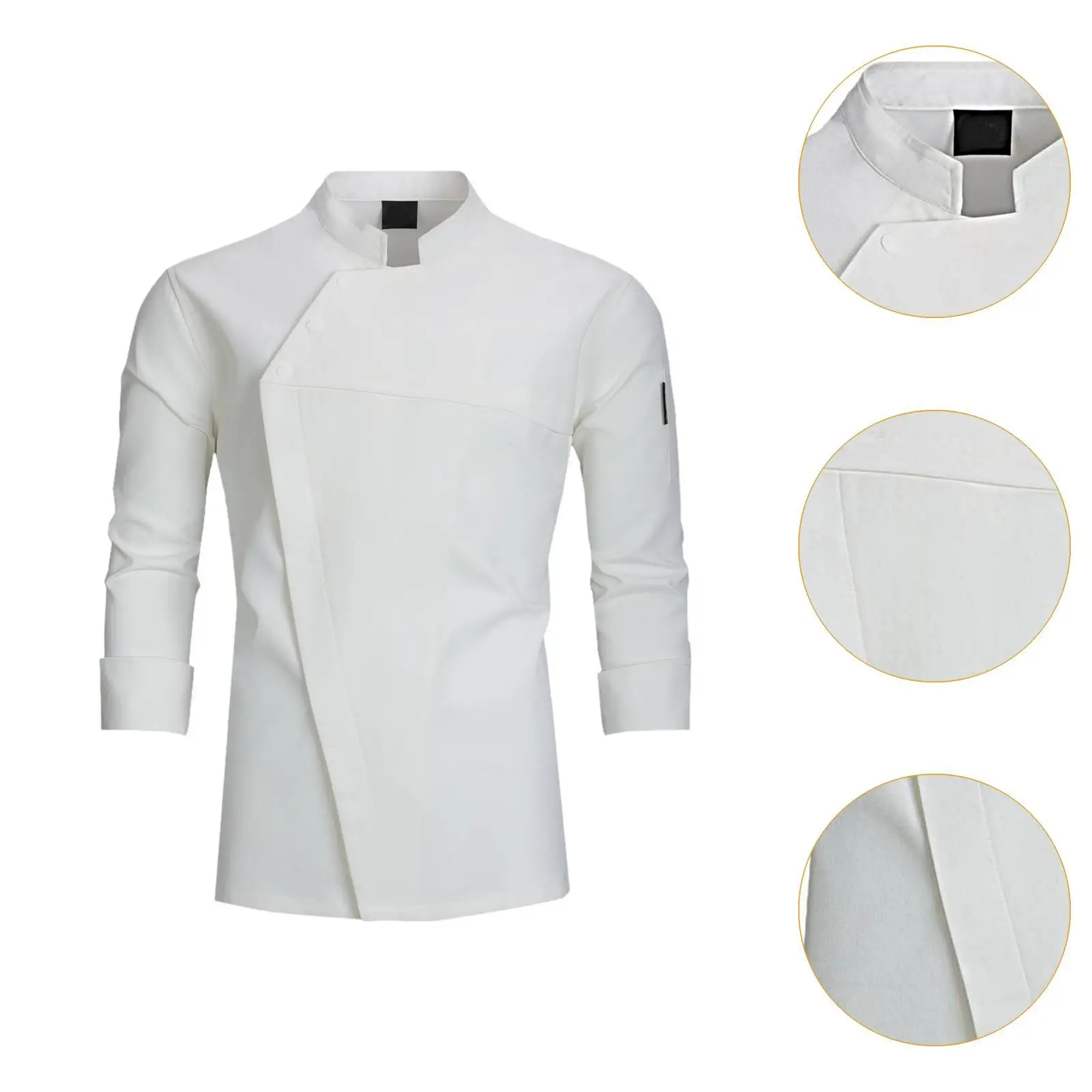 Workwear Costume Lightweight Breathable Women Men Jacket Comfortable Long Sleeve With Pocket For Kitchen Restaurants