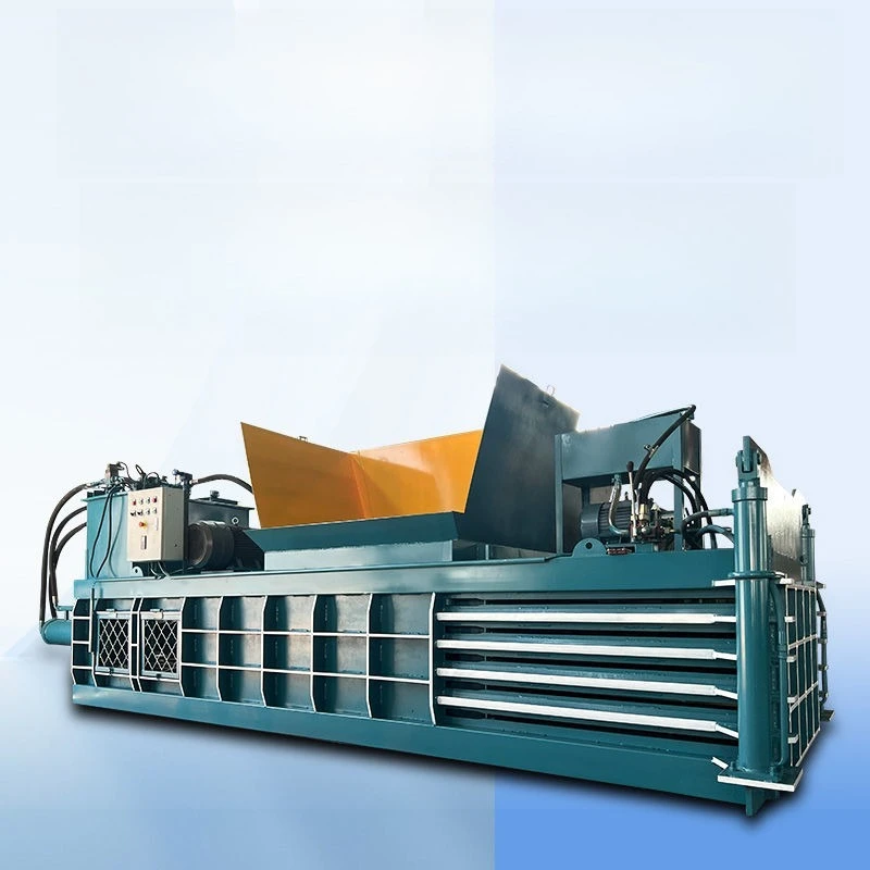 Horizontal hydraulic baler, automatic compression woven bag bundling and briquetting machine