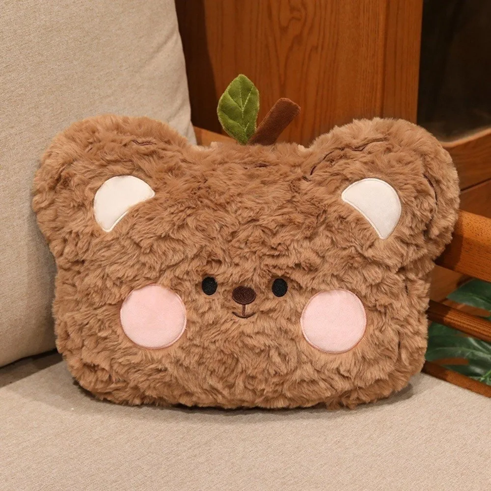 Seat Companion Soft Curly Fluff Bear Pillow Cute Blush Cheek Sofa Cushion Cartoon Adorable Bear Face Pillow Sofa Seat