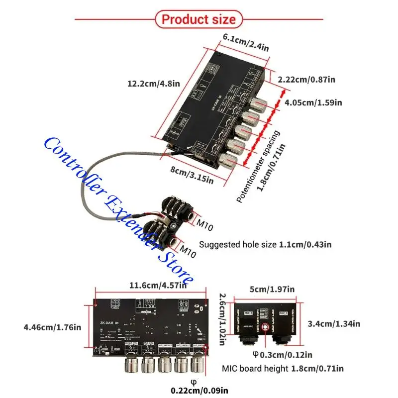 N84B ZK-DAM Wireless Digital Microphone Amplifier Board Isolated Low-Noise Karaoke Reverberation Plate Upgraded